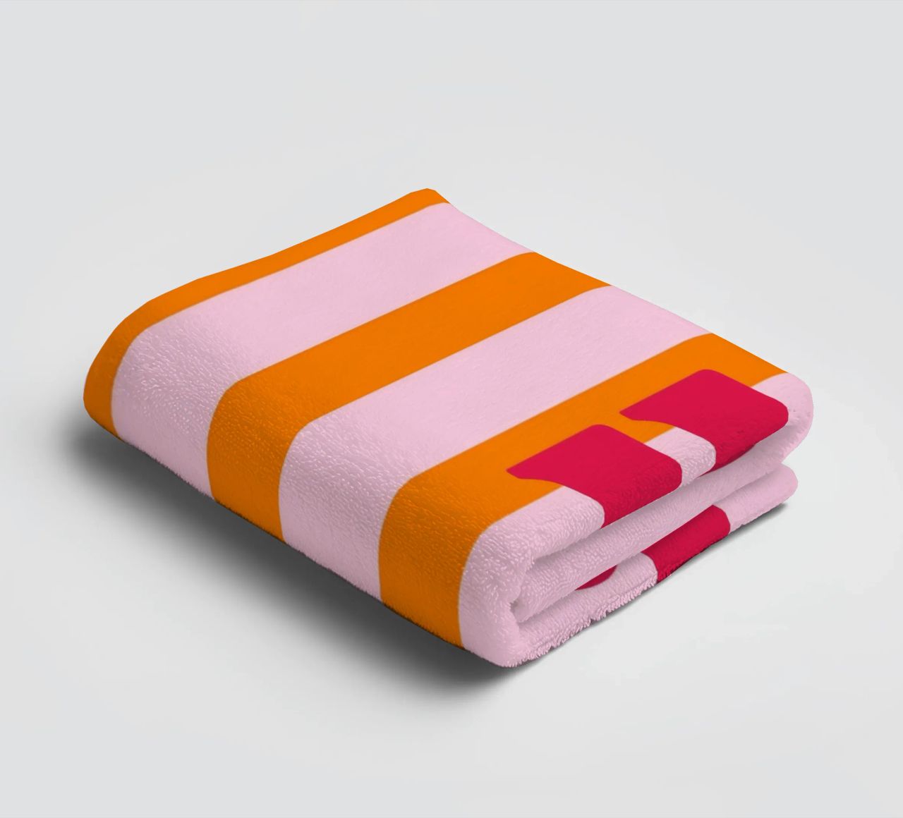 Hello - Stripes Orange towel by Malou-Studio