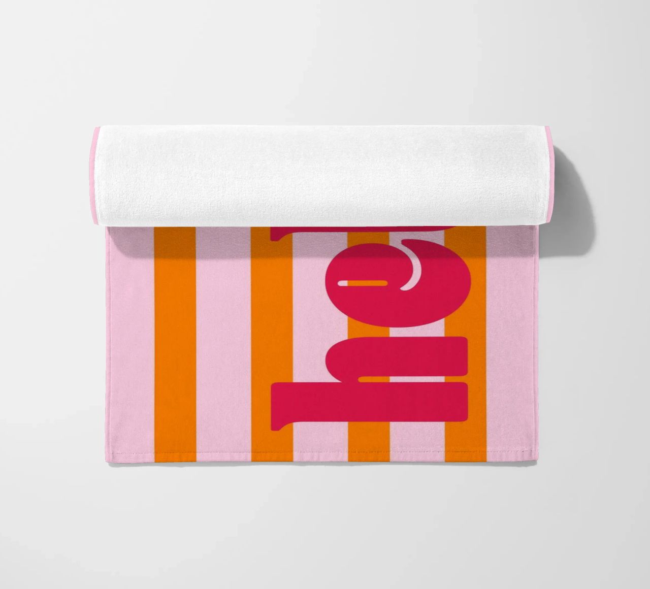 Hello - Stripes Orange beach towel by Malou-Studio