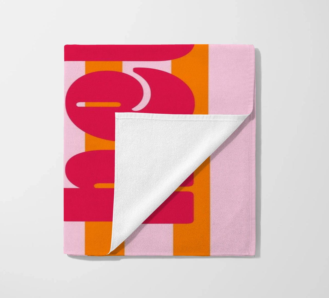 Hello - Stripes Orange beach towel by Malou-Studio