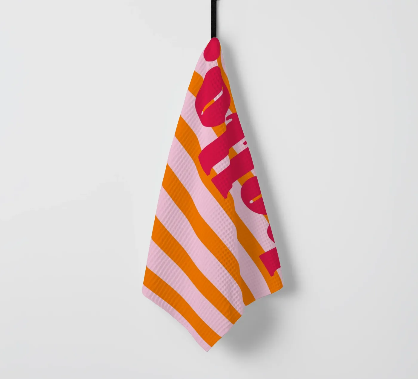 Bonjour - Rayures Orange torchon de Malou-Studio