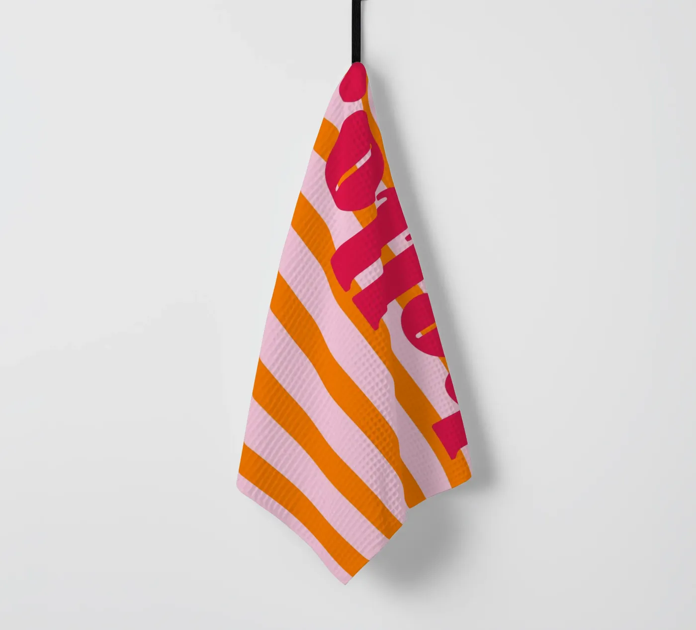 Bonjour - Rayures Orange torchon de Malou-Studio