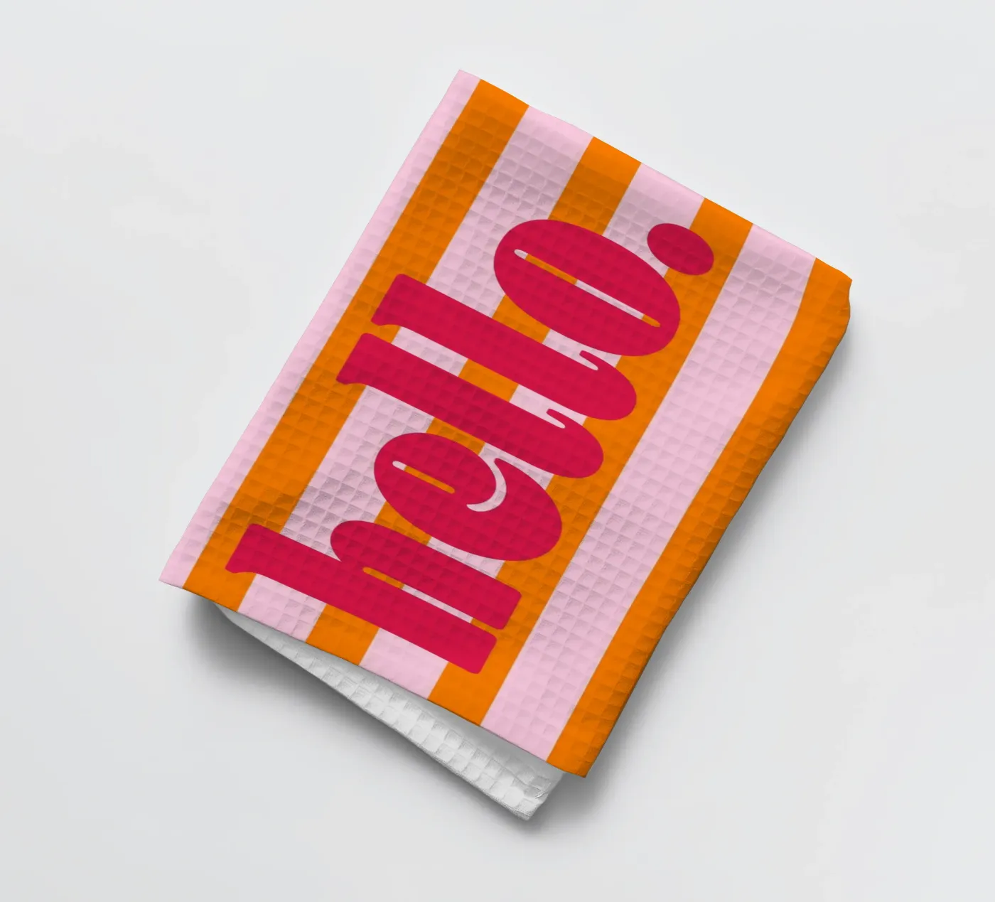 Bonjour - Rayures Orange torchon de Malou-Studio