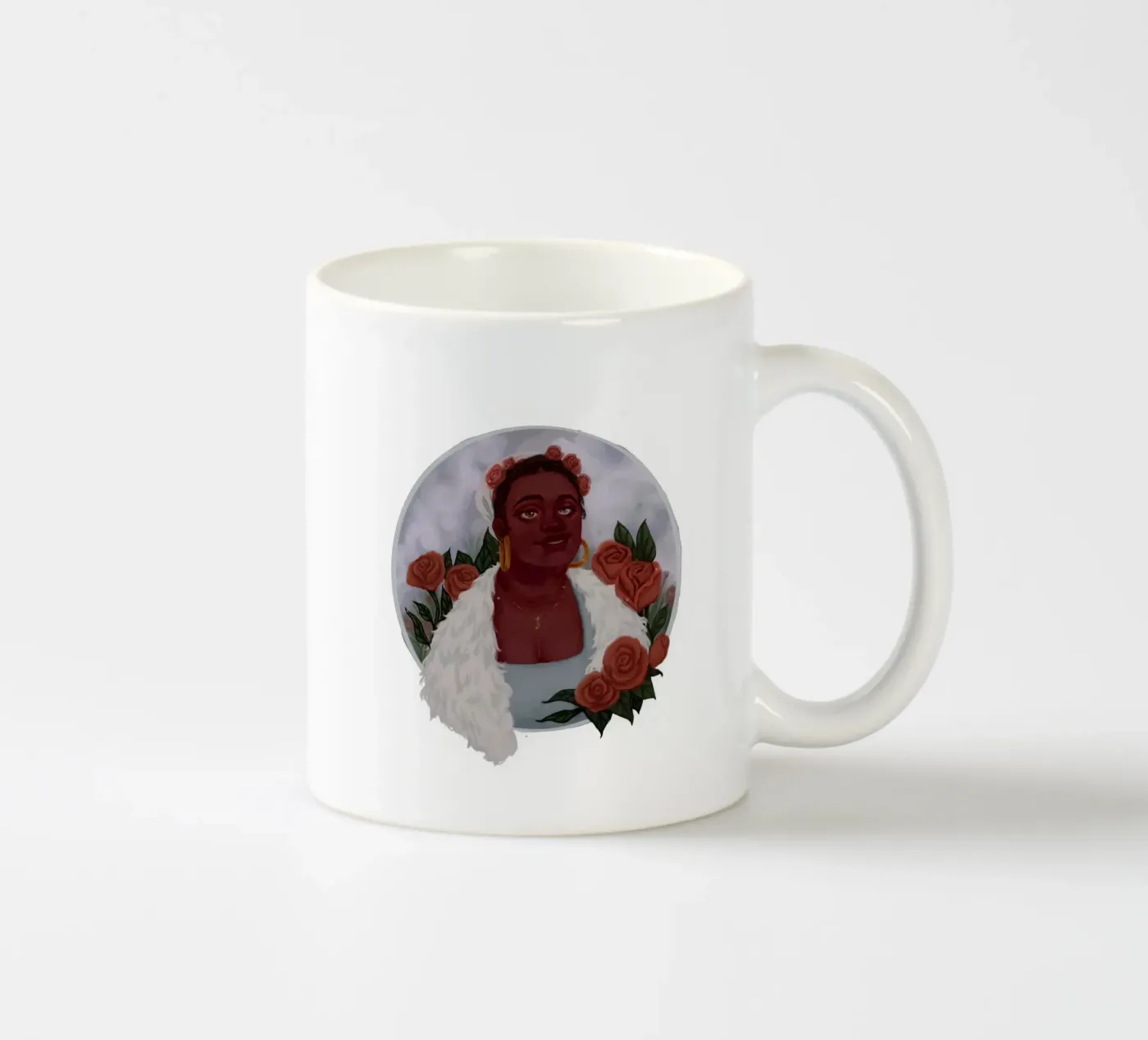 Lady Rosette ceramic mug by artofjamilap
