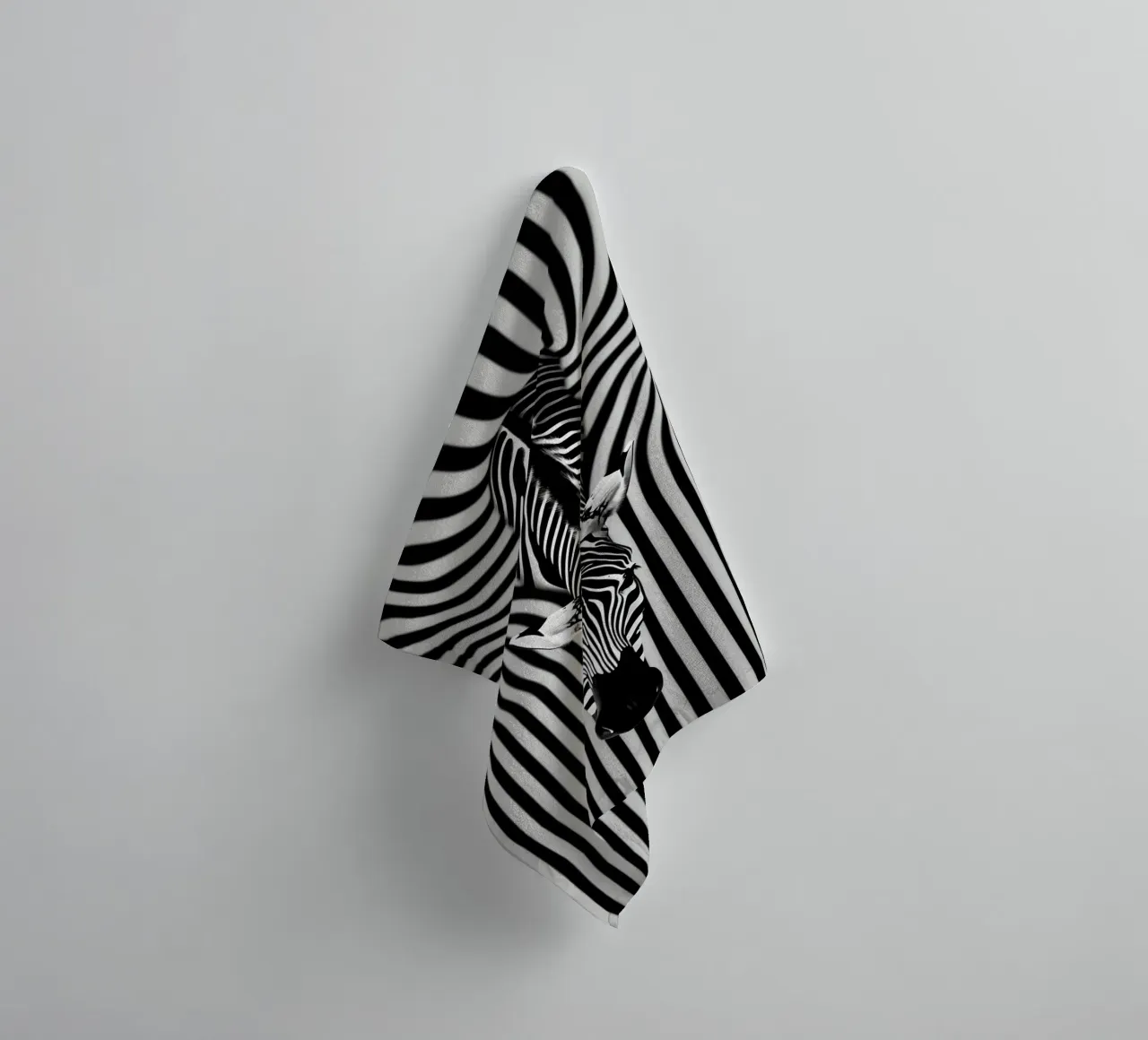 Zebra Portrait | Stripes Op-Art towel by Autofocus