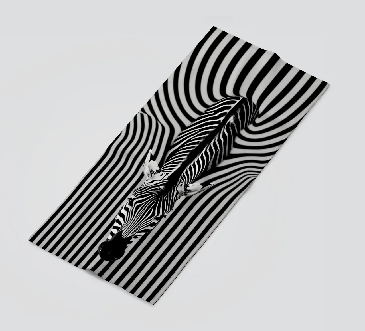 Ritratto di zebra | Strisce Op-Art telo mare da Autofocus