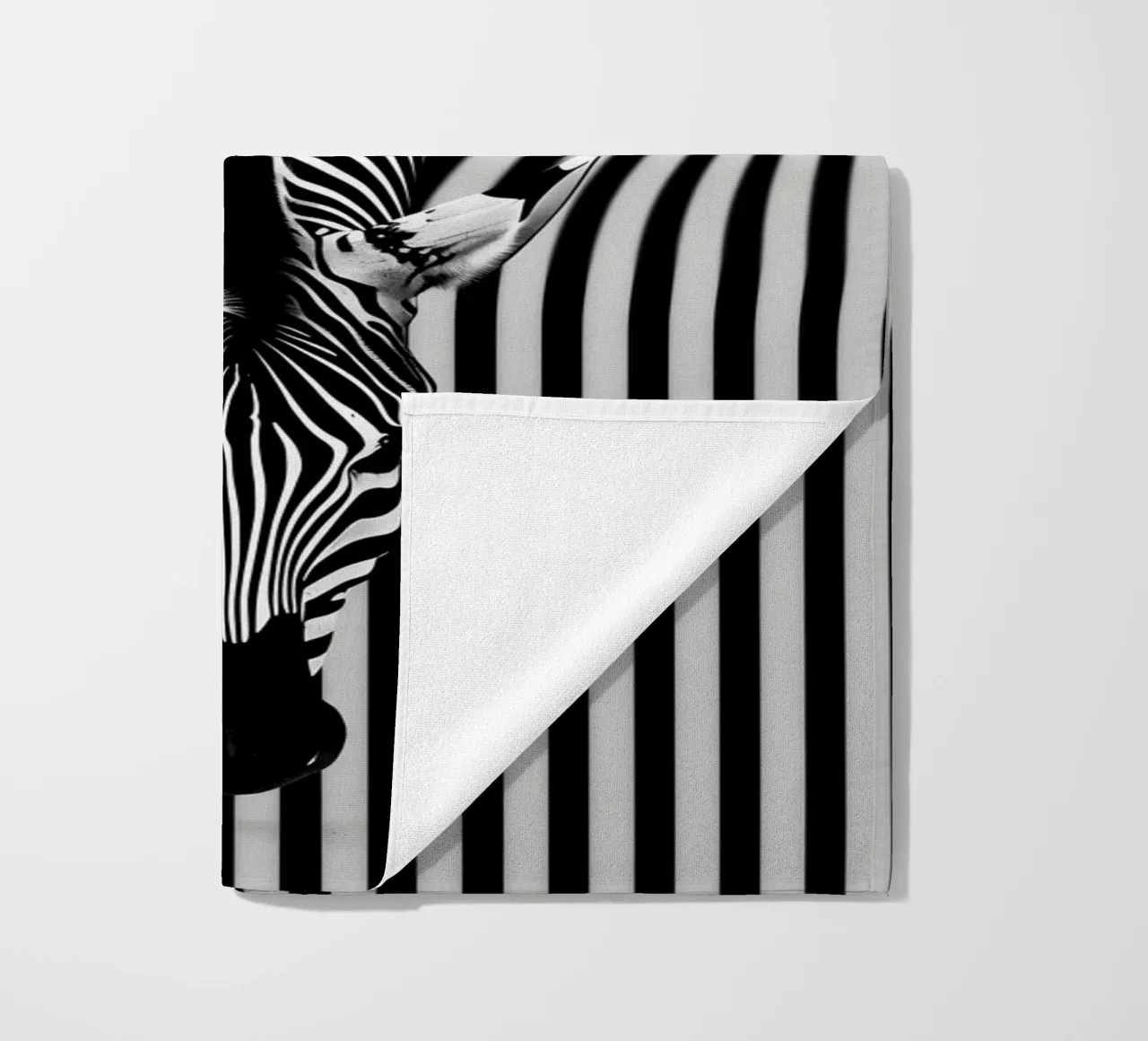 Ritratto di zebra | Strisce Op-Art telo mare da Autofocus
