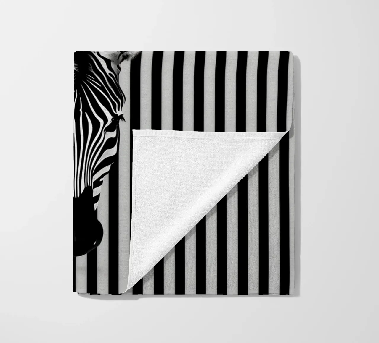 Ritratto di zebra | Strisce Op-Art telo mare da Autofocus
