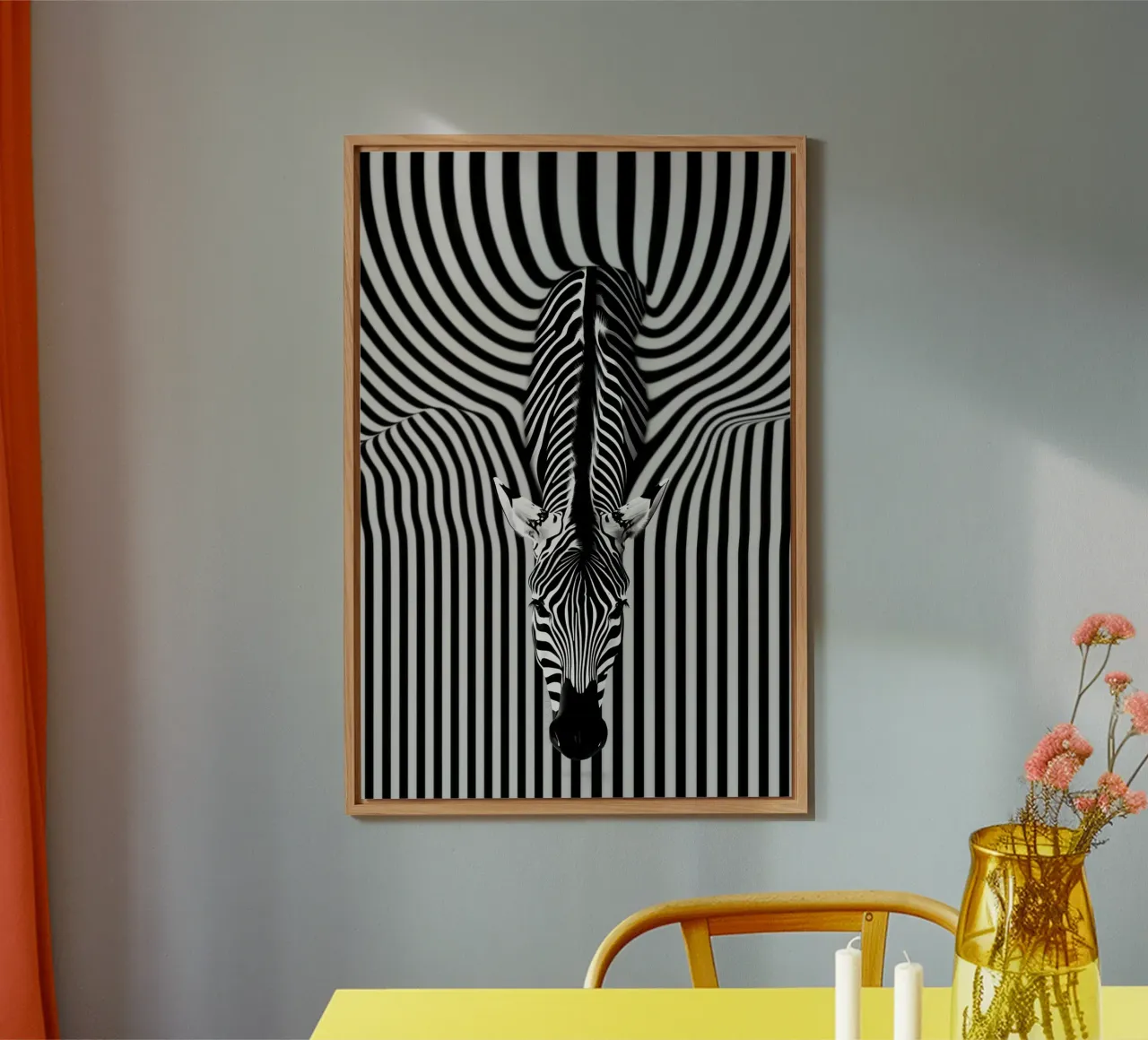 Ritratto di zebra | Strisce Op-Art alluminio dibond da Autofocus