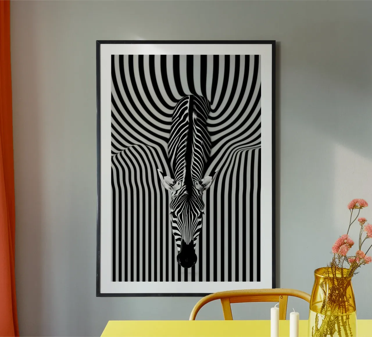 Ritratto di zebra | Strisce Op-Art carta hahnemühle da Autofocus