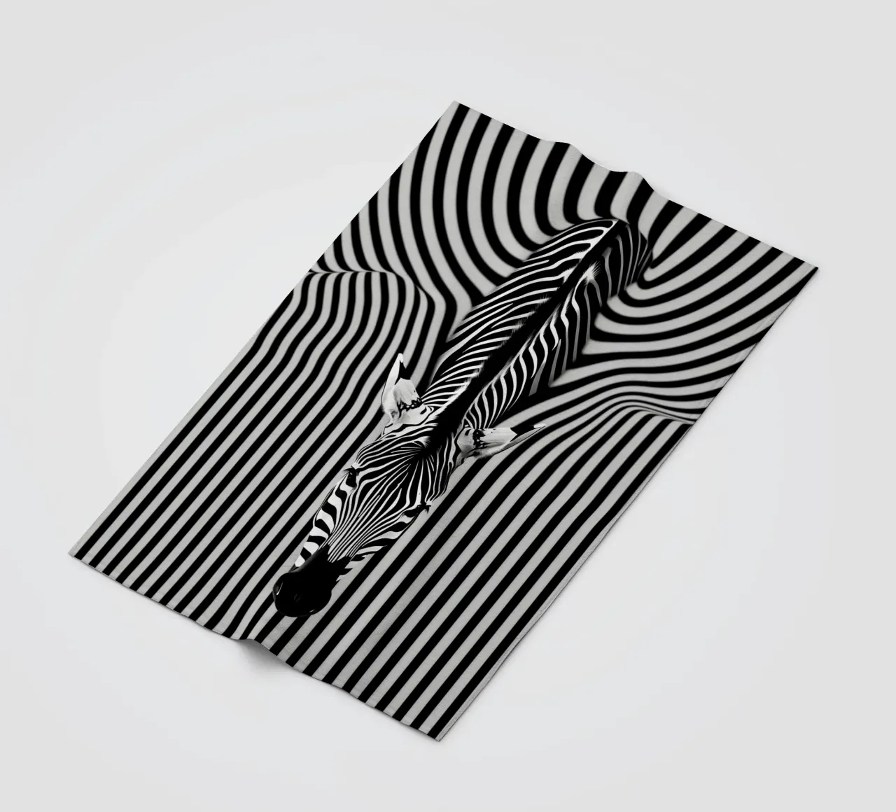 Portrait de zèbre | Rayures Op-Art plaid polaire de Autofocus