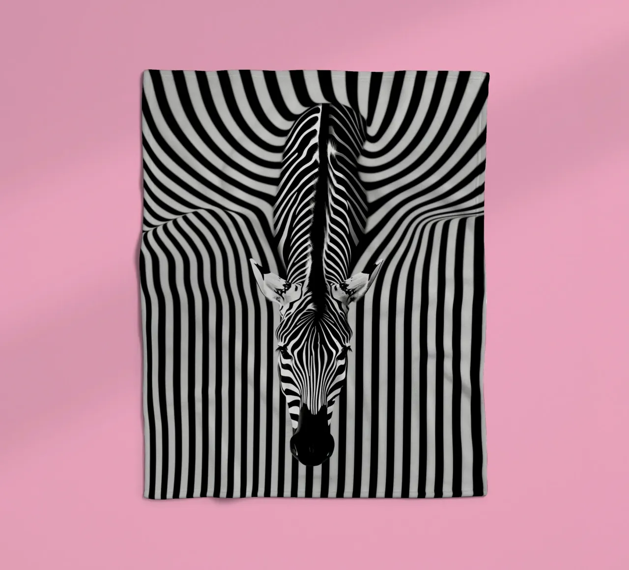 Portrait de zèbre | Rayures Op-Art plaid polaire de Autofocus