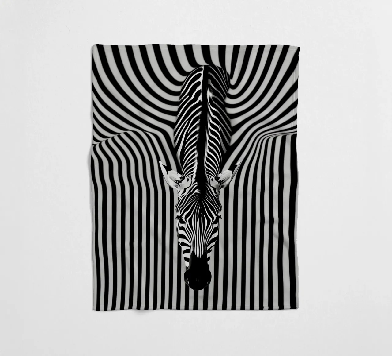 Portrait de zèbre | Rayures Op-Art plaid polaire de Autofocus