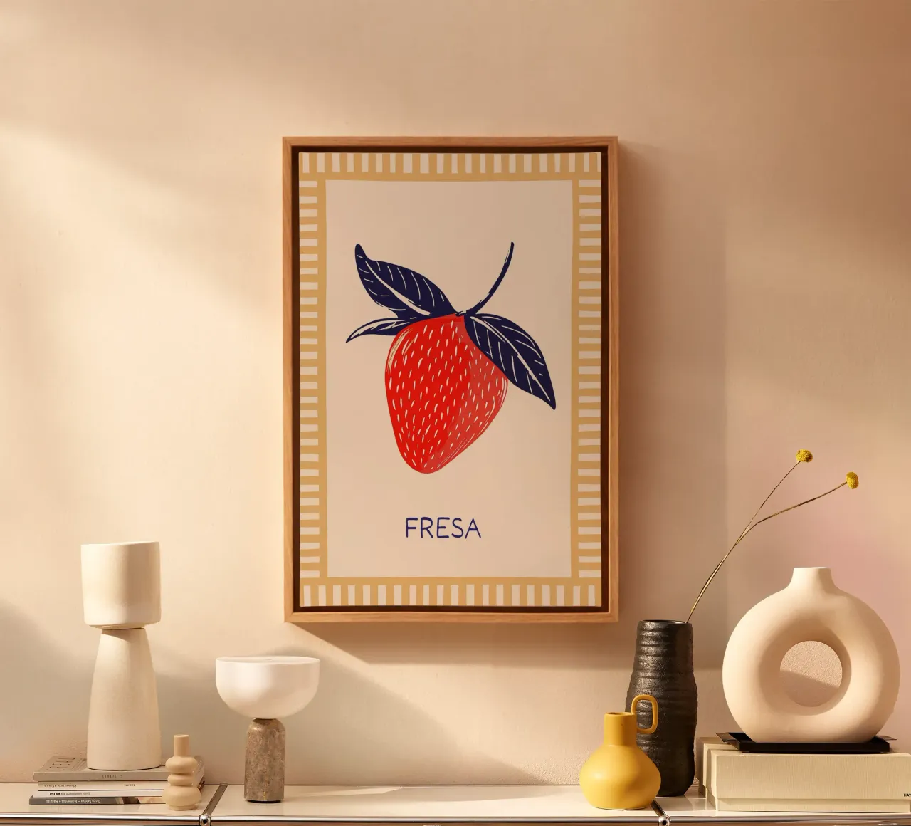 Summervibes Fresa canvas met Baklijst van Malou-Studio