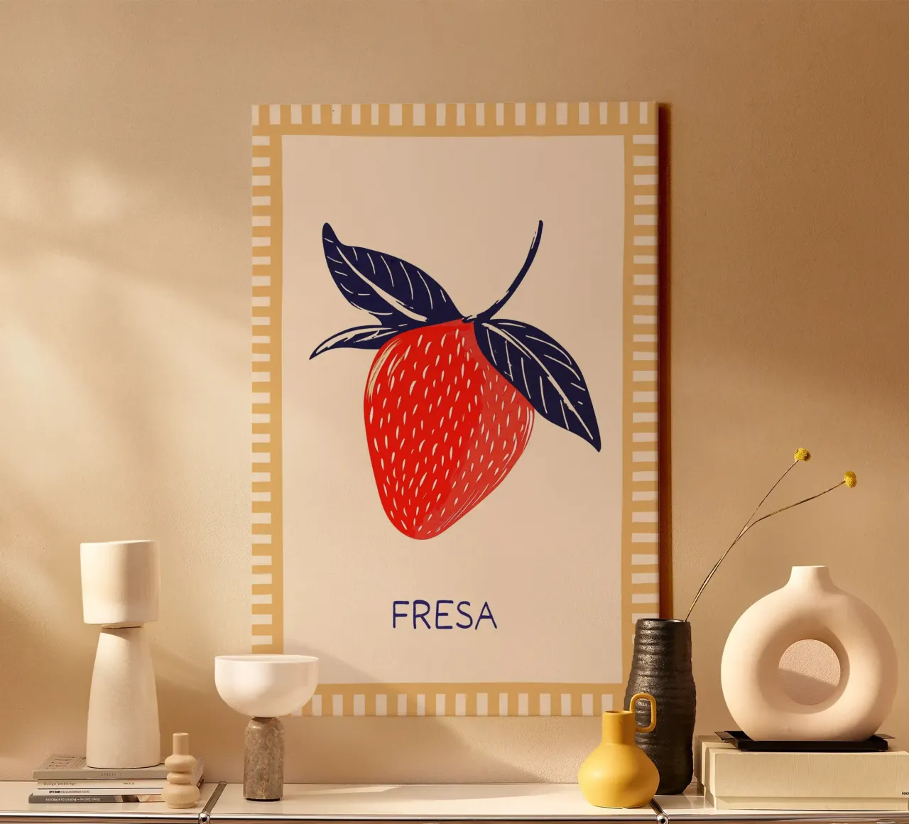Summervibes Fresa canvas met Baklijst van Malou-Studio