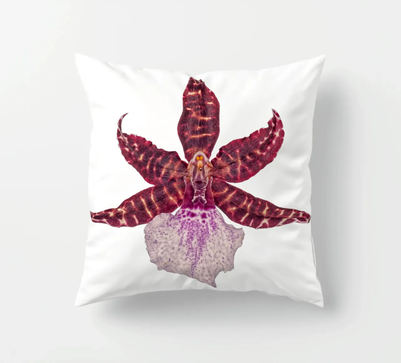 Bellezza squisita: Orchidea rossa cuscino da Curious Collections by Marielle Leenders