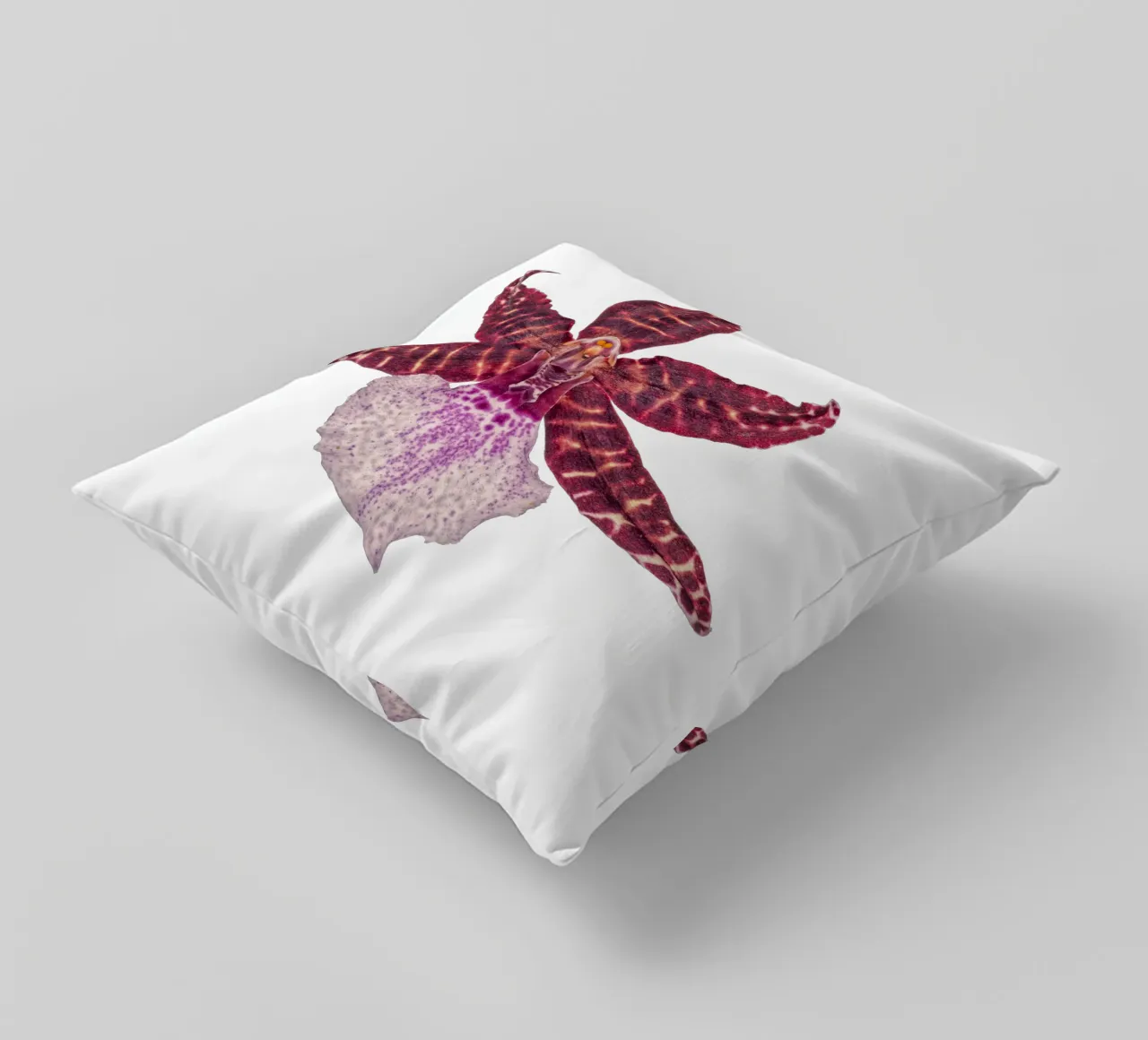 Bellezza squisita: Orchidea rossa cuscino da Curious Collections by Marielle Leenders