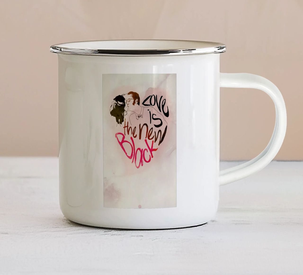 The New Black tazza in smalto da La Belette Rose
