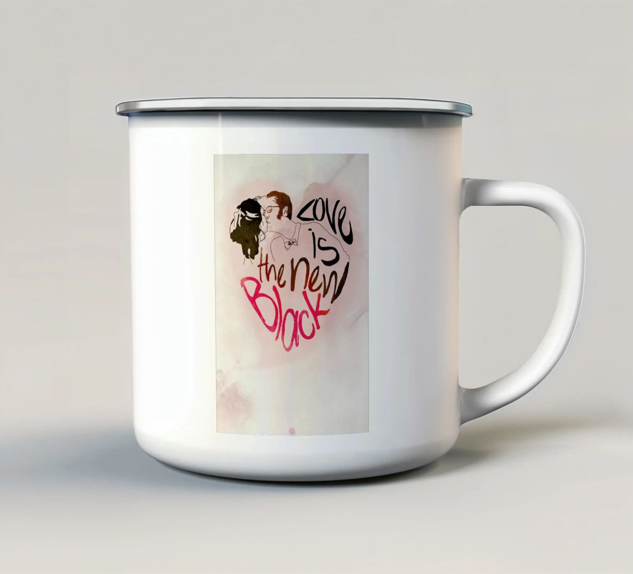 The New Black tazza in smalto da La Belette Rose