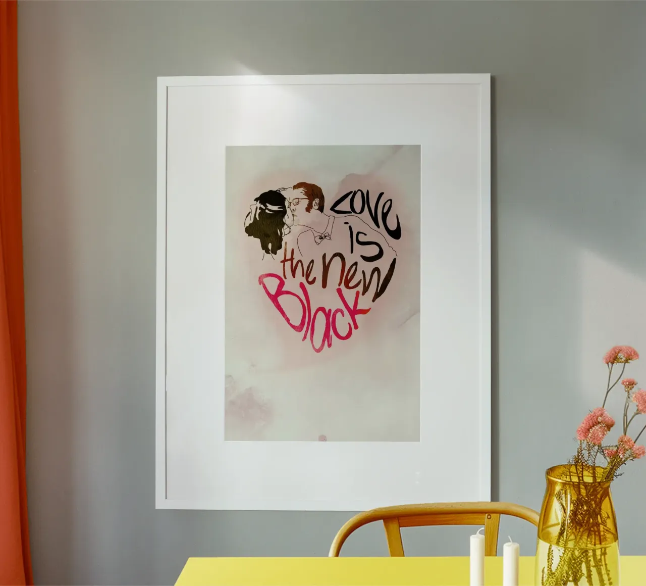 The New Black poster con telaio in plastica da La Belette Rose