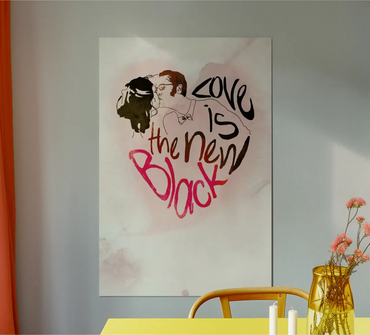 The New Black poster con telaio in plastica da La Belette Rose
