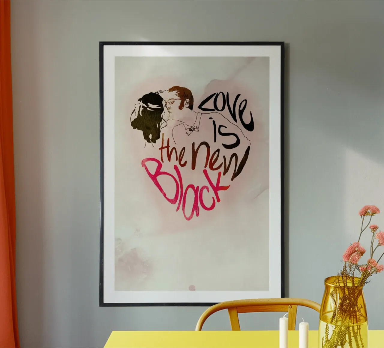 The New Black poster con telaio in plastica da La Belette Rose