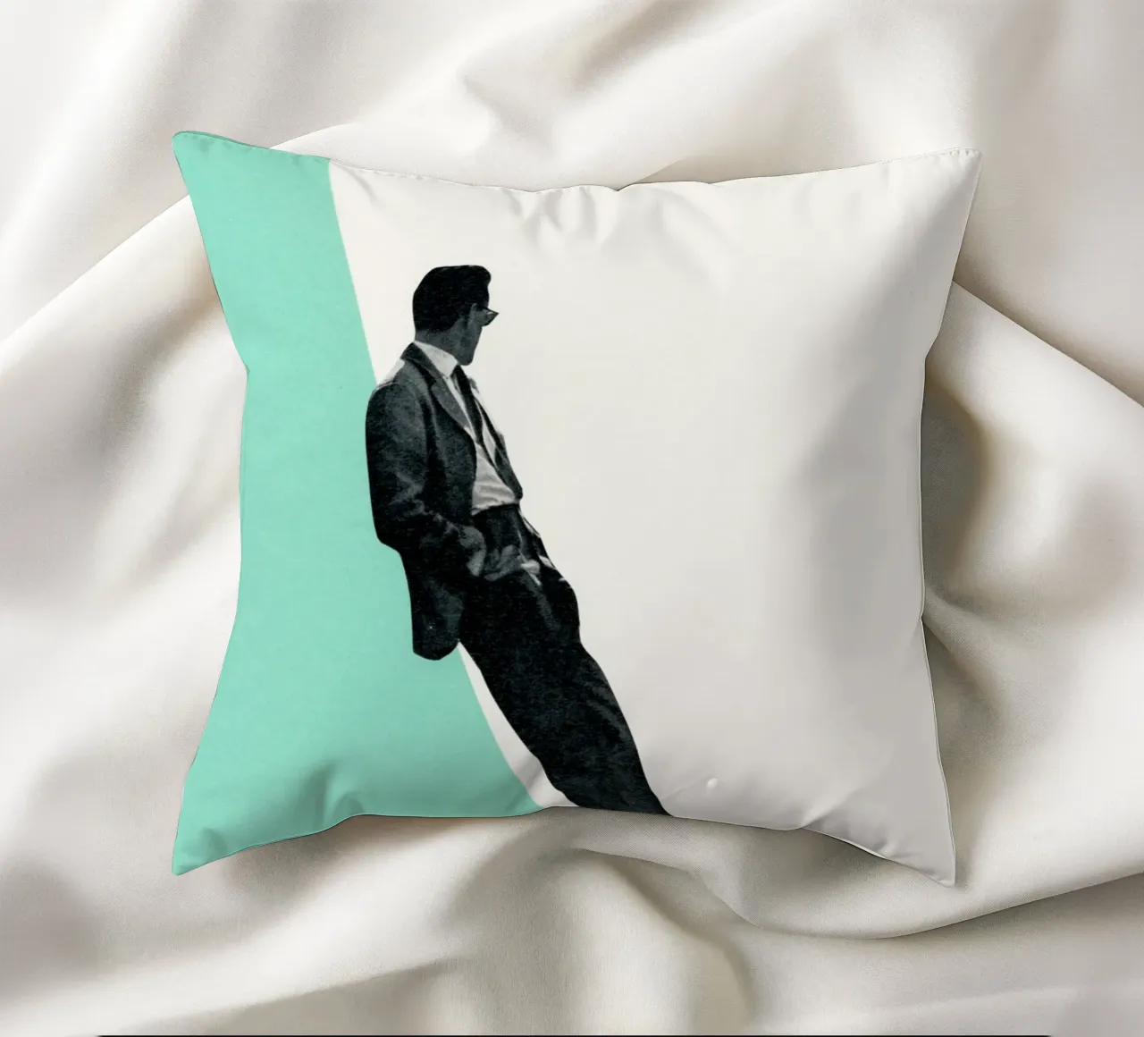 Cool as a Cucumber decorative cushion by Cassia Beck Collage