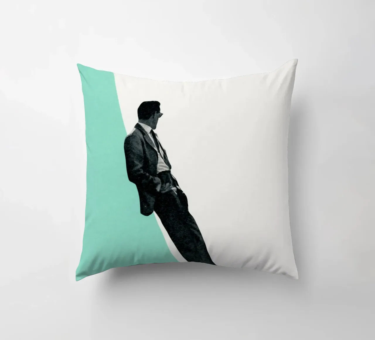 Cool as a Cucumber decorative cushion by Cassia Beck Collage
