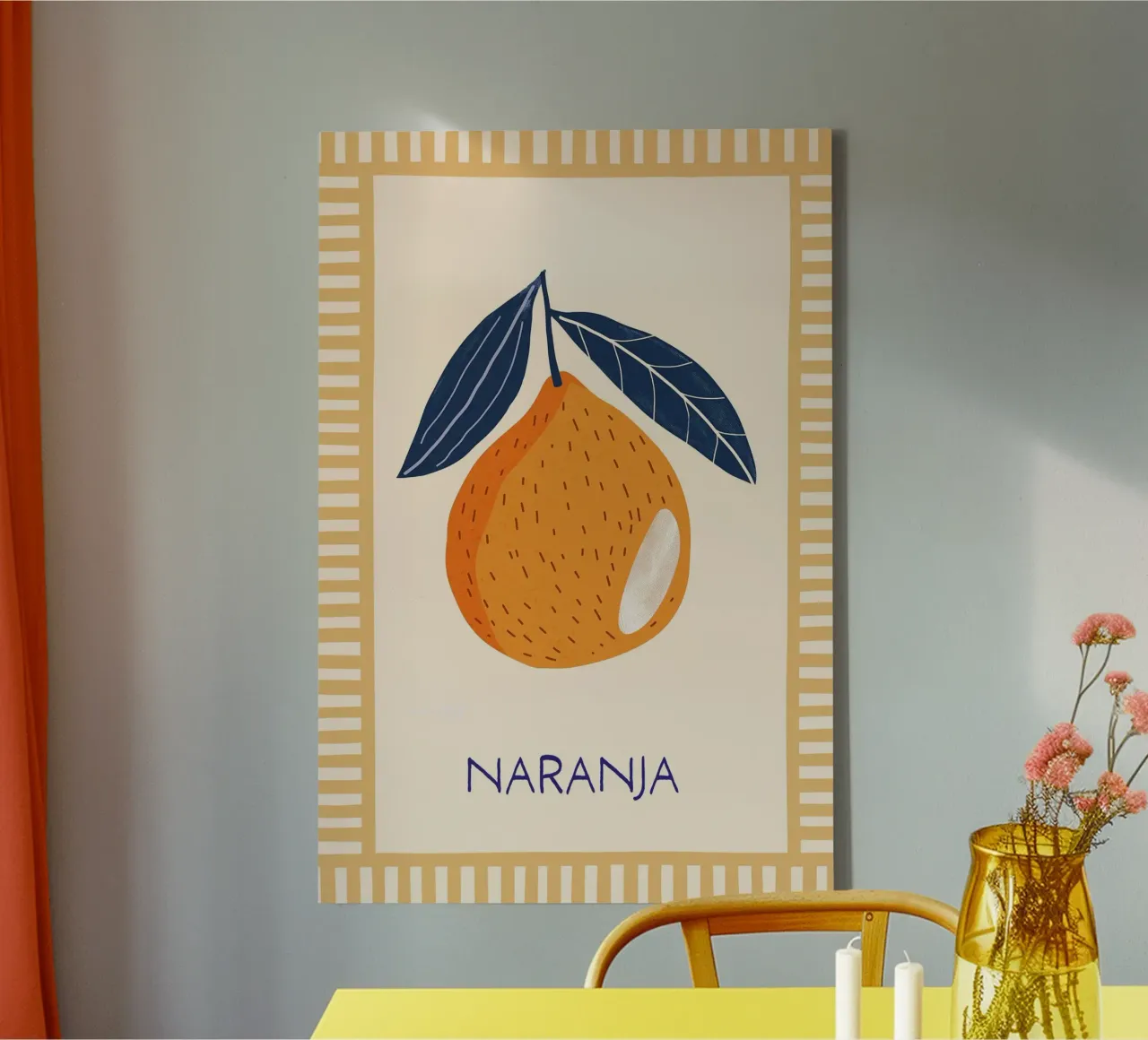 Estatevibes Naranja tela con Cornice a cassetta da Malou-Studio