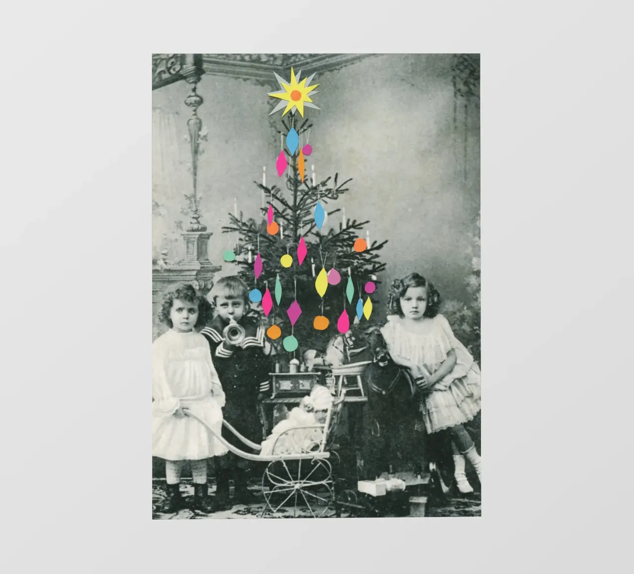 Mattina di Natale telo in pvc da Cassia Beck Collage
