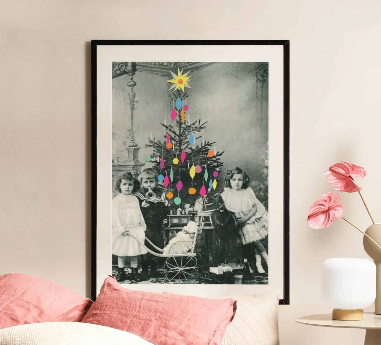 Mattina di Natale poster con telaio in alluminio da Cassia Beck Collage