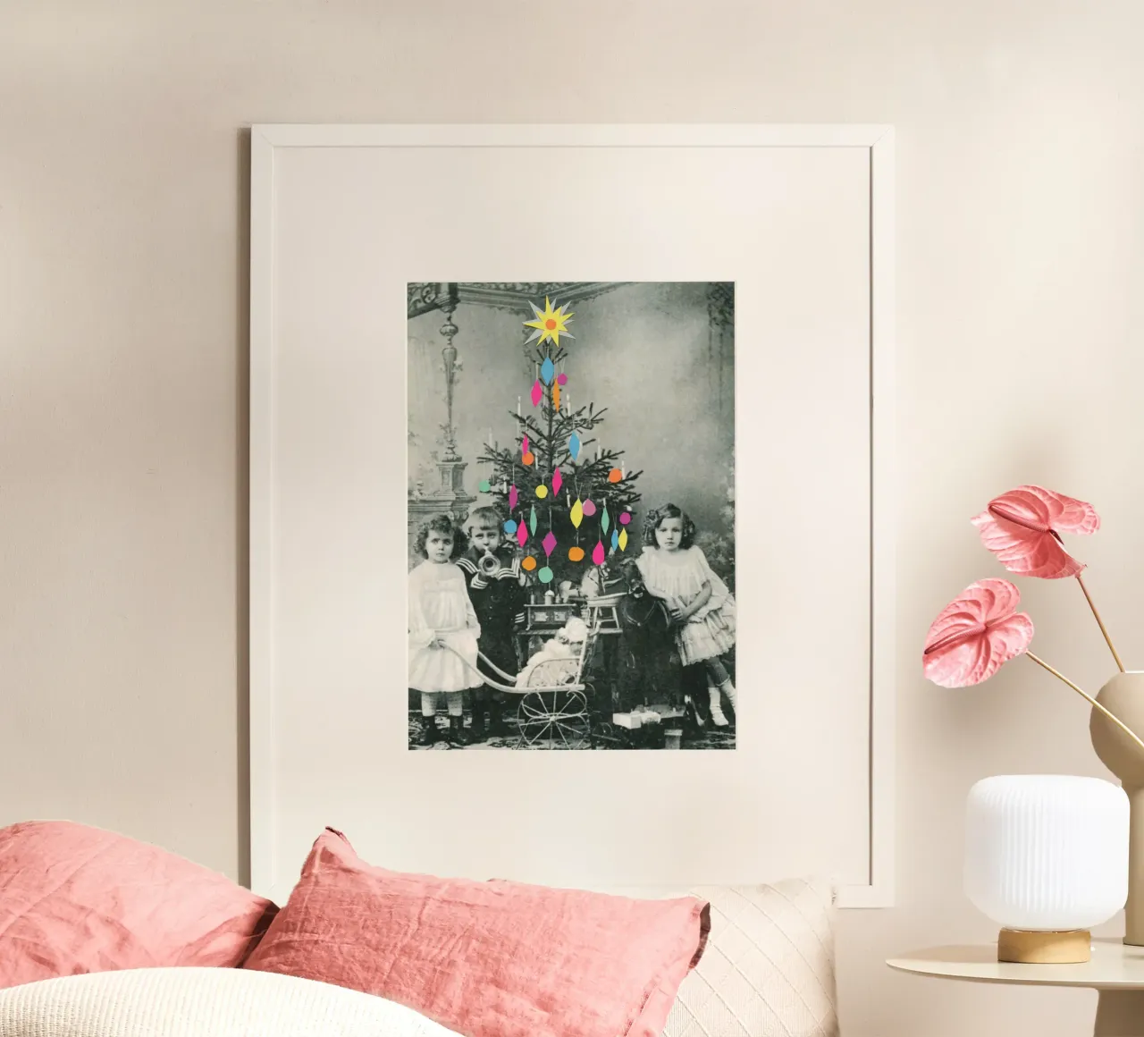 Mattina di Natale poster con telaio in alluminio da Cassia Beck Collage