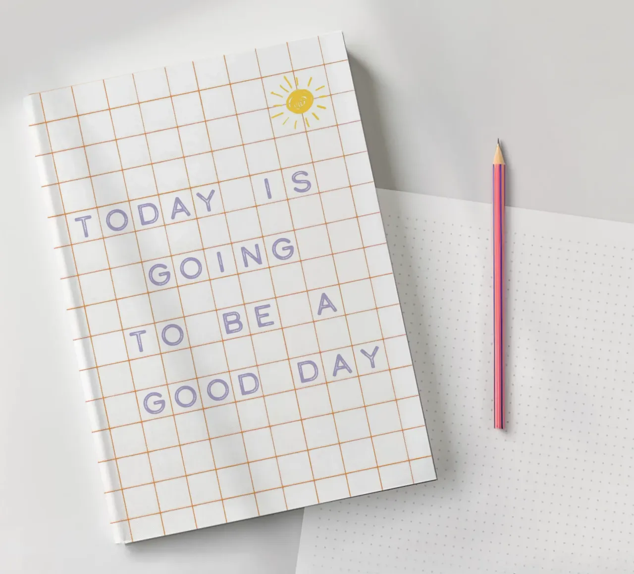 Today is going to be a good day - Lilac orange notebook by Malou-Studio