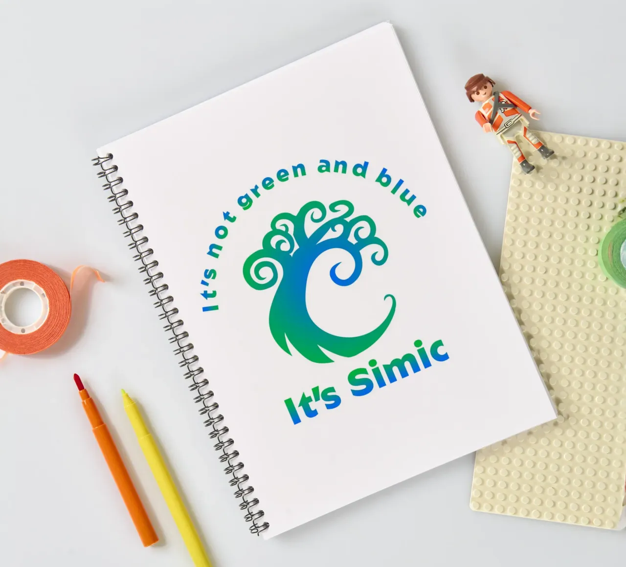 Ce n'est pas vert et bleu C'est Simic carnet à spirale de Loobs