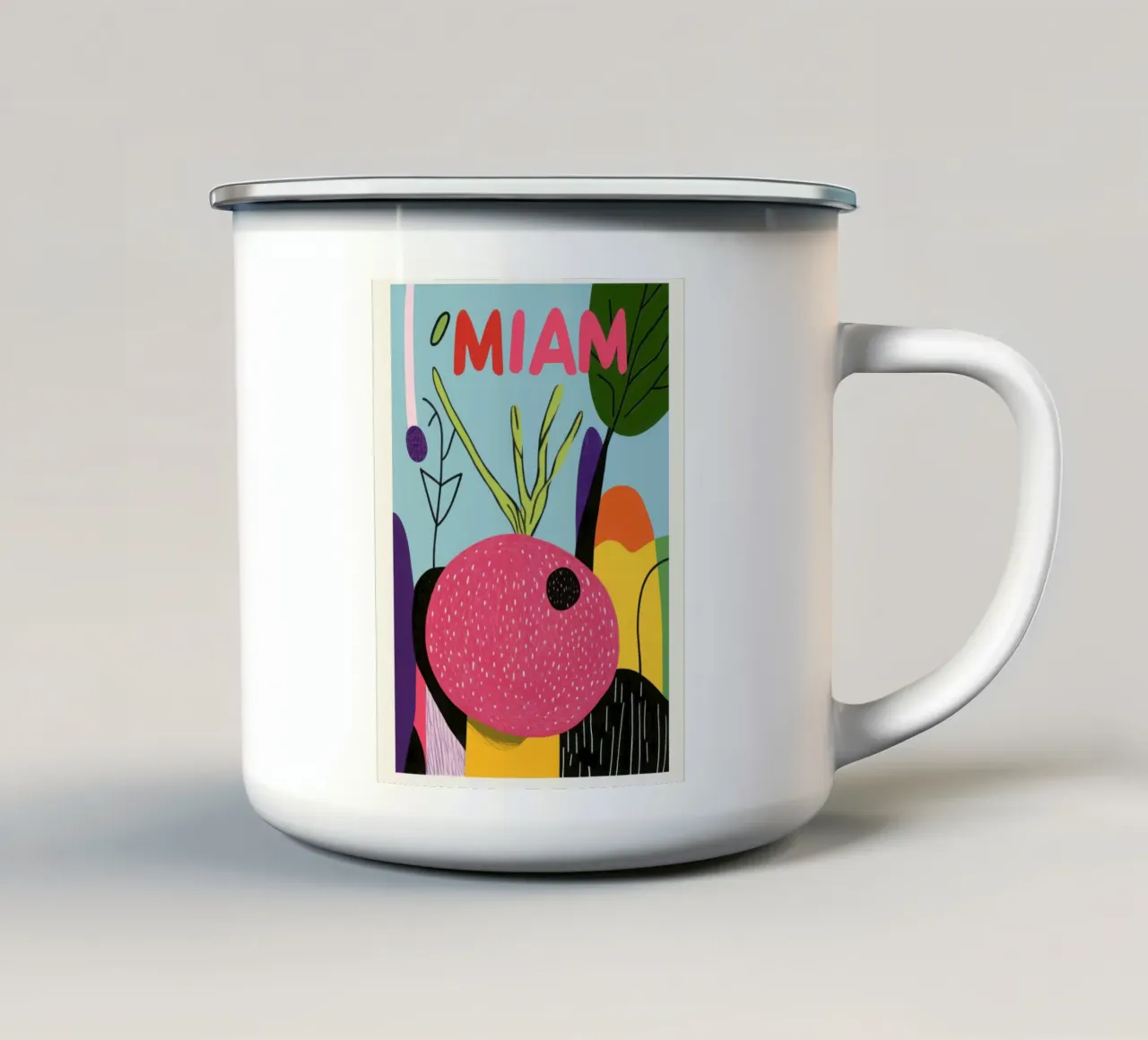 Miam miam radis tazza in smalto da Pop and Fruits - Affiches & posters
