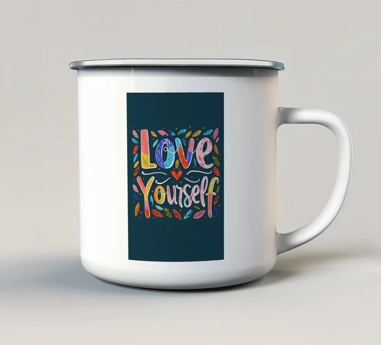 Love Yourself tazza in smalto da ramosashop