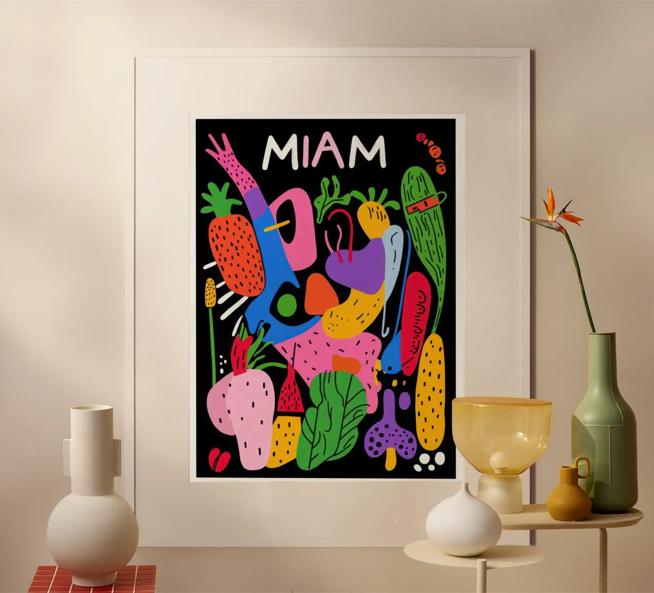 Verdure Miam miam poster con telaio in plastica da Pop and Fruits - Affiches & posters