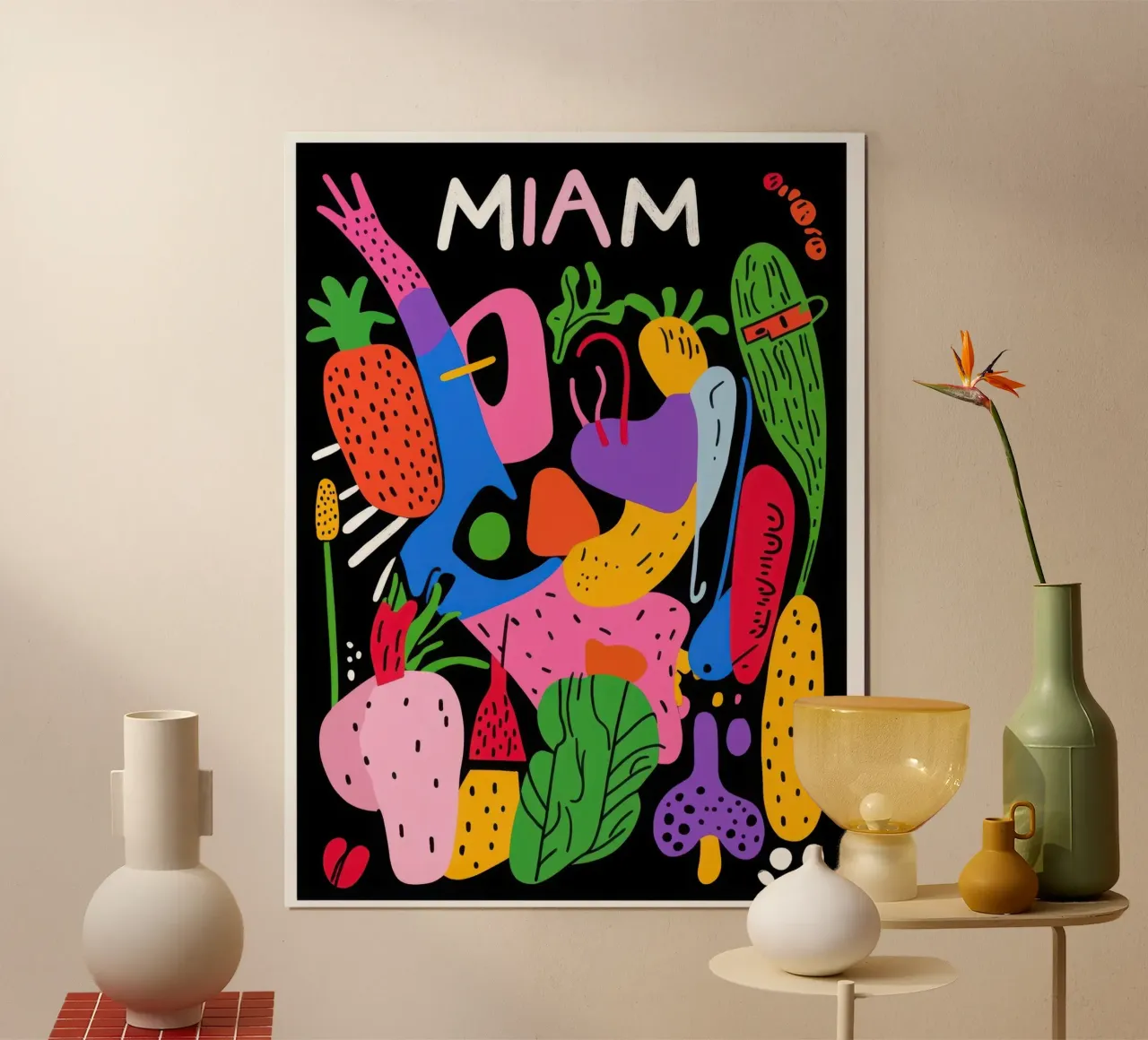 Verdure Miam miam poster con telaio in plastica da Pop and Fruits - Affiches & posters