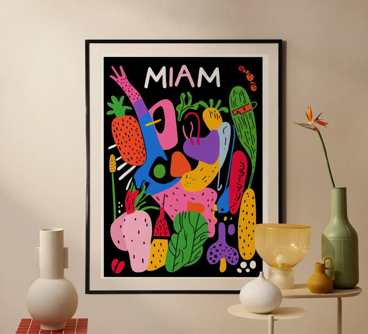 Verdure Miam miam poster con telaio in plastica da Pop and Fruits - Affiches & posters