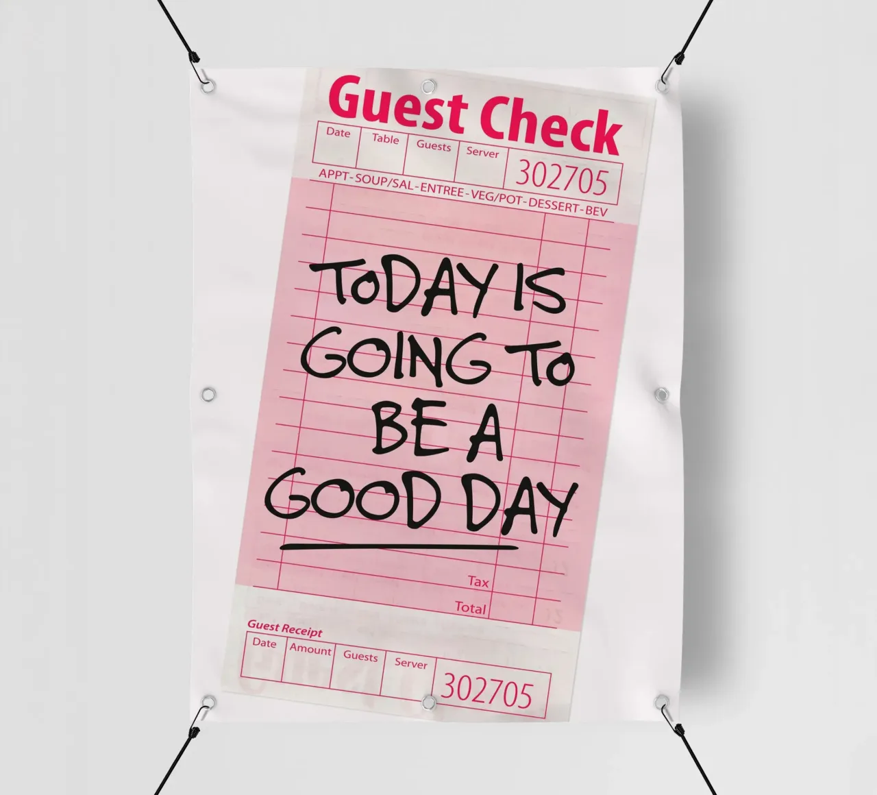 Guest Check - Oggi sarà una buona giornata telo in pvc da Malou-Studio