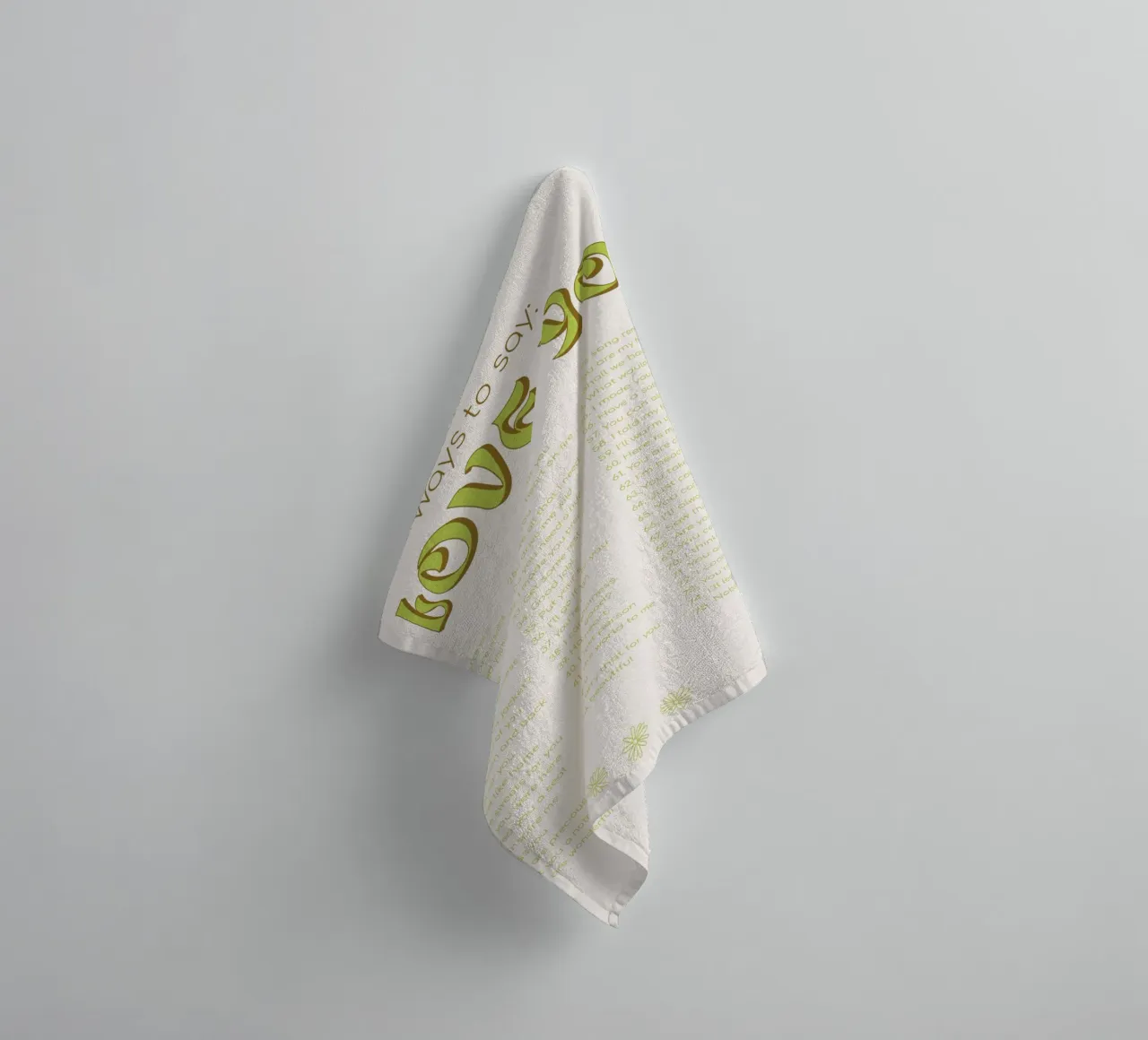 Modi per dire ti amo - verde asciugamano da bagno da Malou-Studio