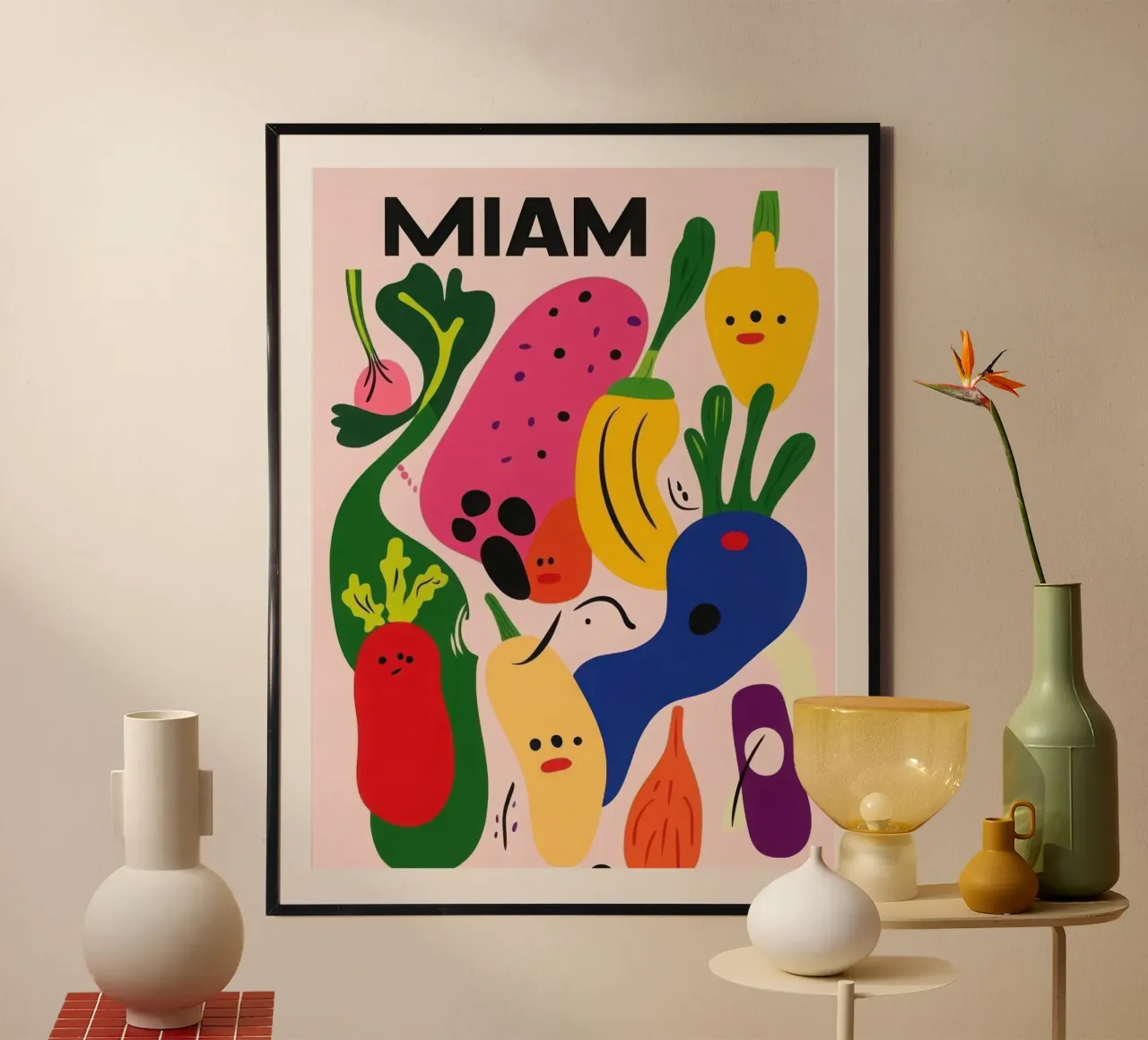 Vegetable and fruit festival poster with wooden frame by Pop and Fruits - Affiches & posters