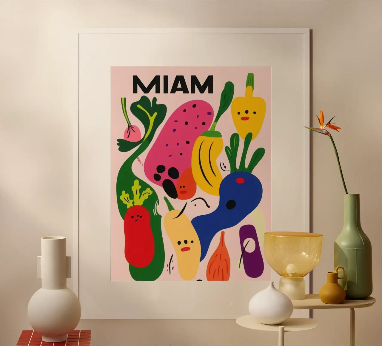 Festival della frutta e della verdura poster con telaio in alluminio da Pop and Fruits - Affiches & posters