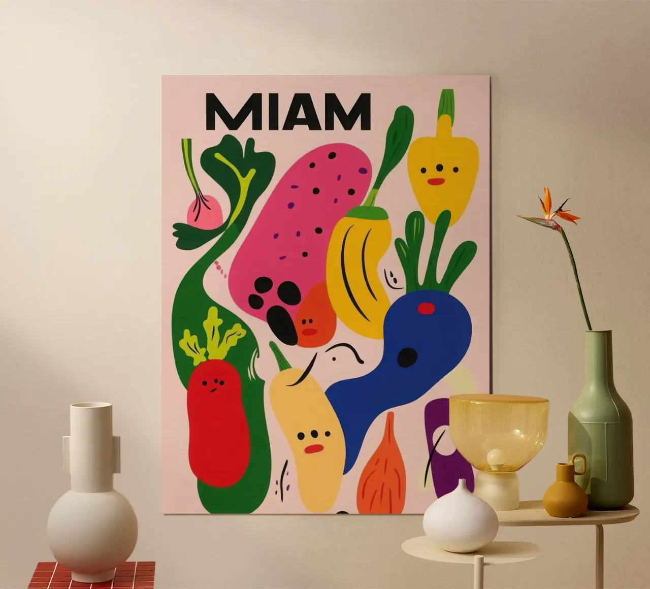 Vegetable and fruit festival poster with wooden frame by Pop and Fruits - Affiches & posters