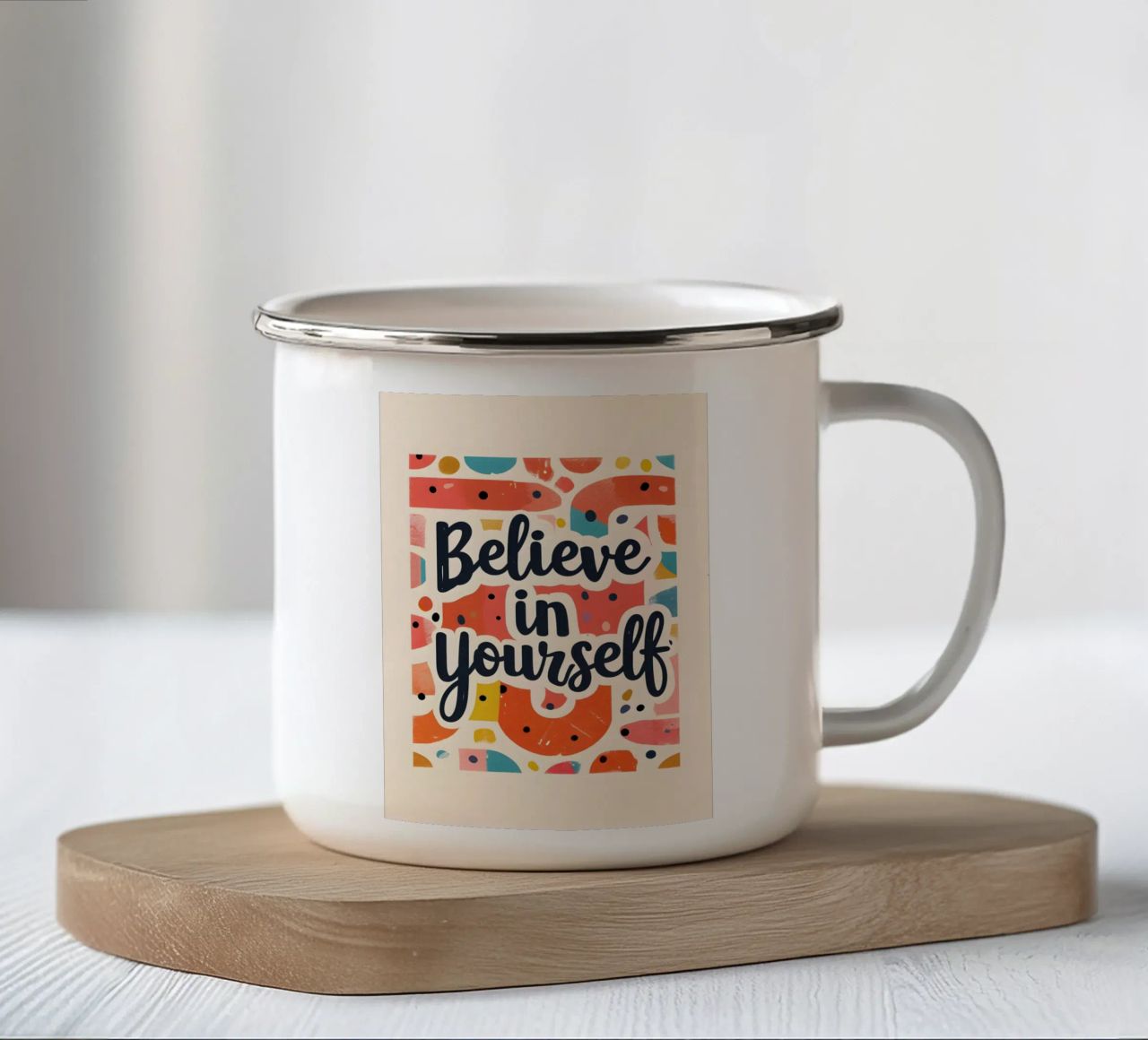 Believe in Yourself tazza in smalto da ramosashop