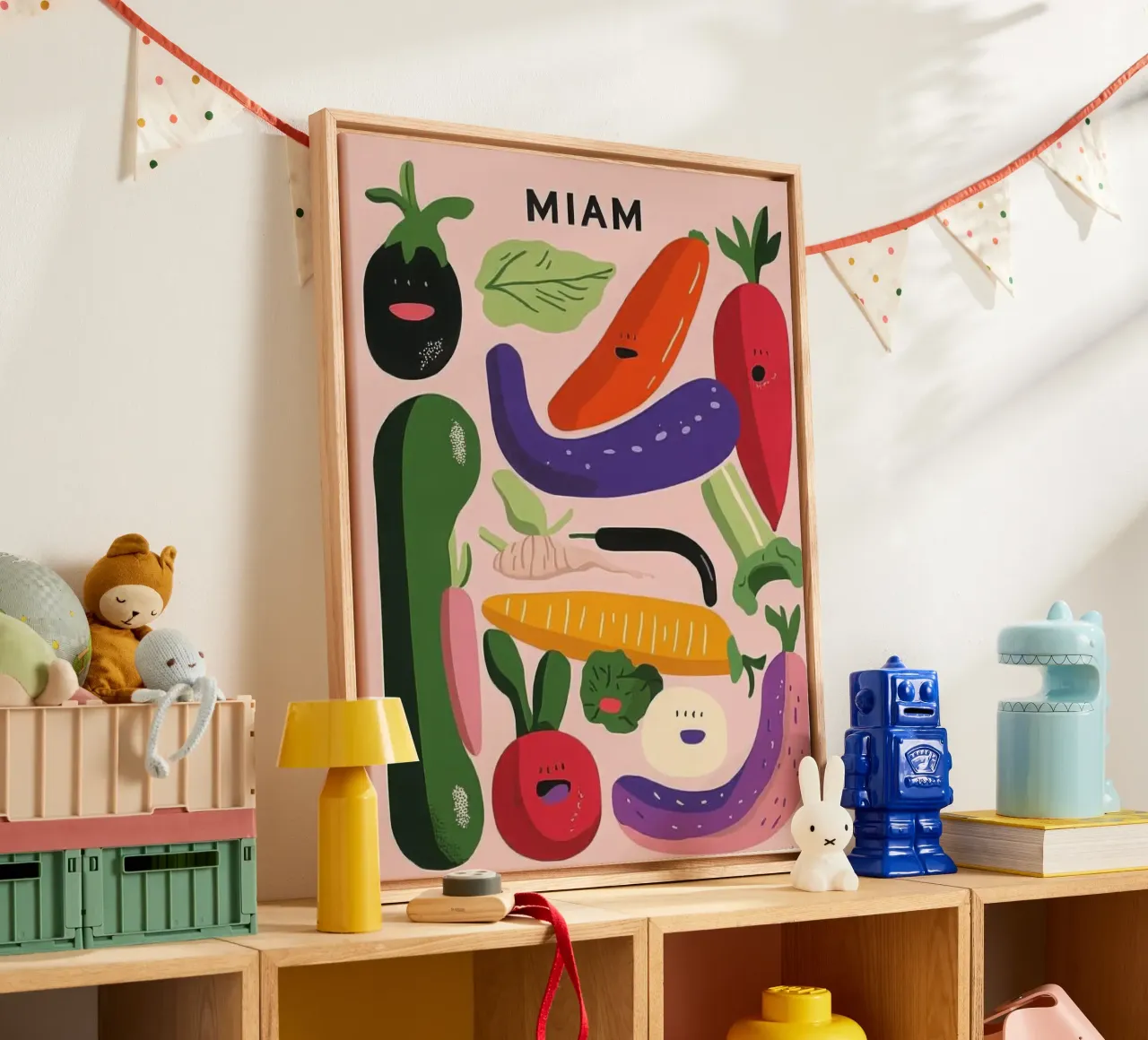 MIAM : Mischievous vegetables canvas by Pop and Fruits - Affiches & posters