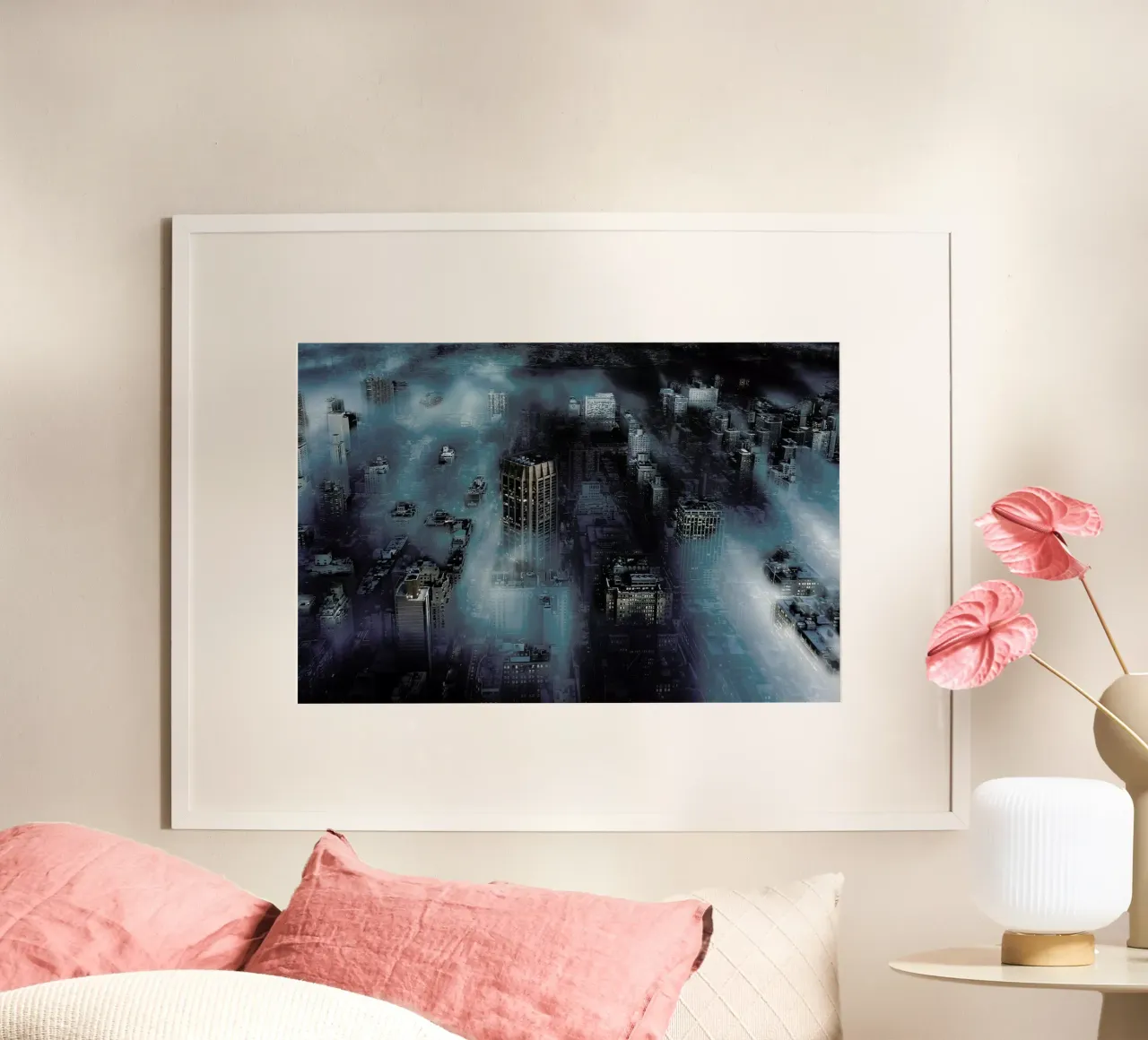 NYC blue - Leif Løndal poster con telaio in legno da Pictufy