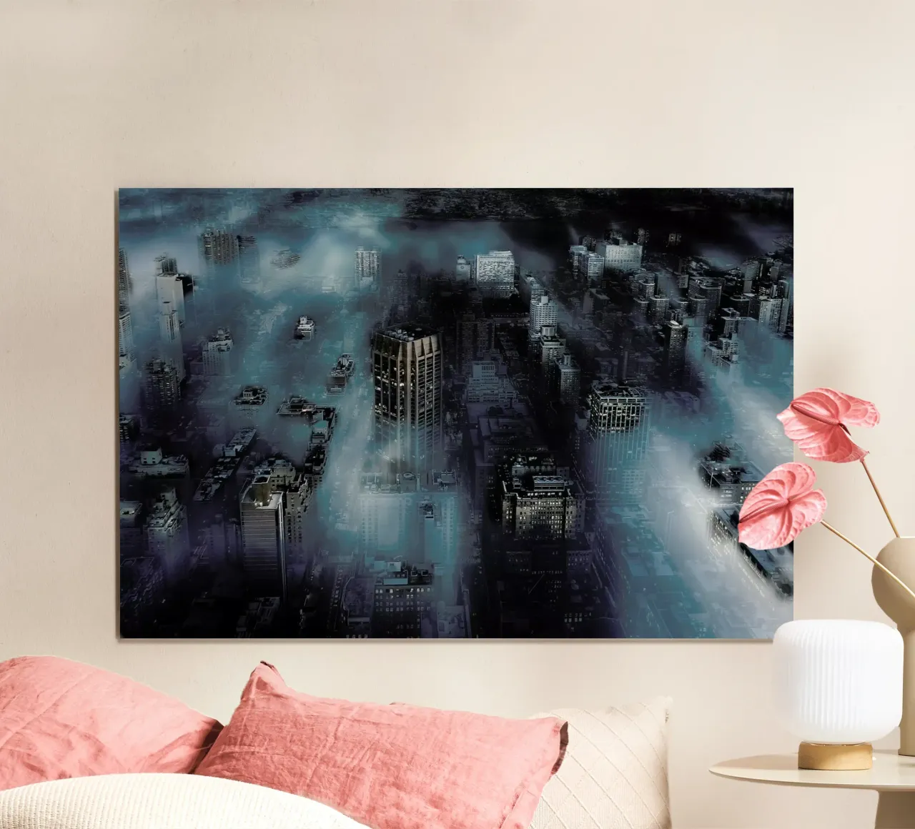 NYC blue - Leif Løndal poster con telaio in legno da Pictufy