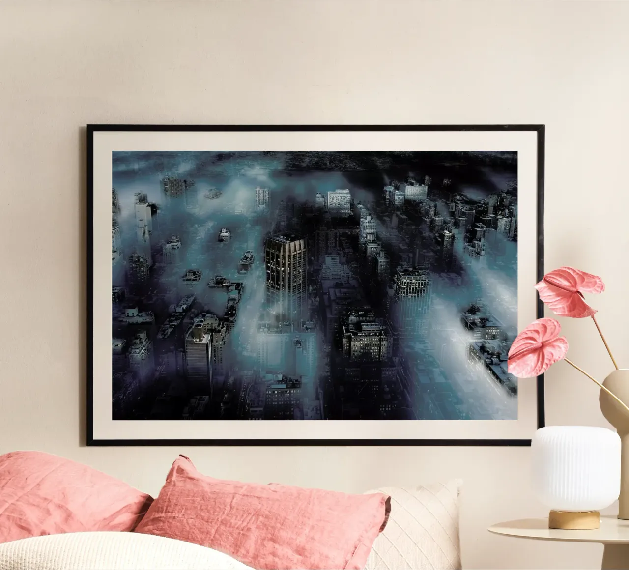 NYC blue - Leif Løndal poster con telaio in legno da Pictufy