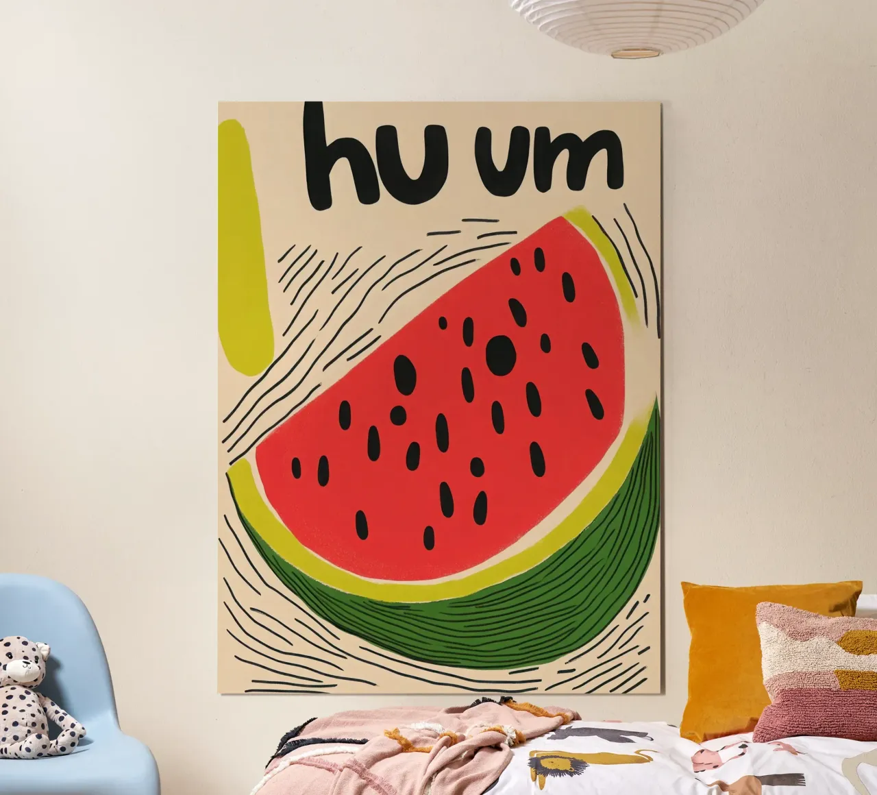 Hum : Anguria estiva poster con telaio in alluminio da Pop and Fruits - Affiches & posters