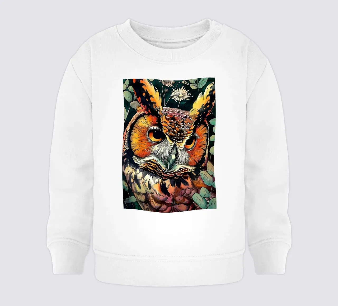 Gufo uccello animale arte felpa neonato da Justyna Jaszke JBJart